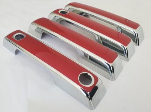 Full Set Custom Black OR Chrome Door Handle Overlays / Covers For the 2021 - 2025 Ford Bronco 4-Door -- You Choose the Middle Color Insert