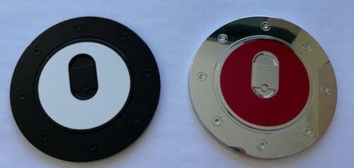 Custom Black OR Chrome Gas Door Overlays / Covers For 2007 - 2021 Toyota Tundra -- You Choose the Color of the Middle Insert