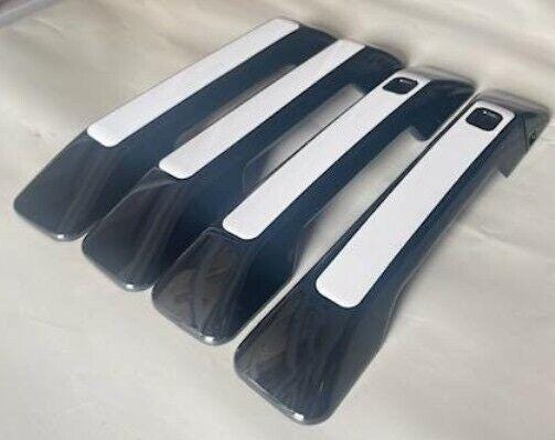 Full Set of Custom Black and Color Door Handle Overlays / Covers For the 2024 - 2026 Hyundai Sante Fe -- You Choose the Middle Color Insert