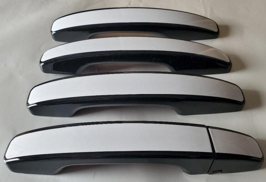 Full Set of Custom Black OR Chrome Door Handle Overlays / Covers For the 2020 - 2025 Kia Soul -- You Choose the Middle Color Insert