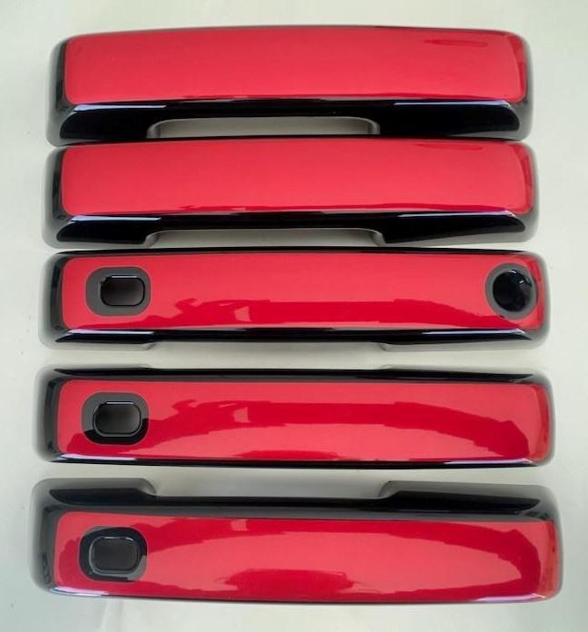 Full Set Custom Black OR Chrome Door Handle Overlays / Covers For the 2021 - 2025 Ford Bronco 5-Door -- You Choose the Middle Color Insert