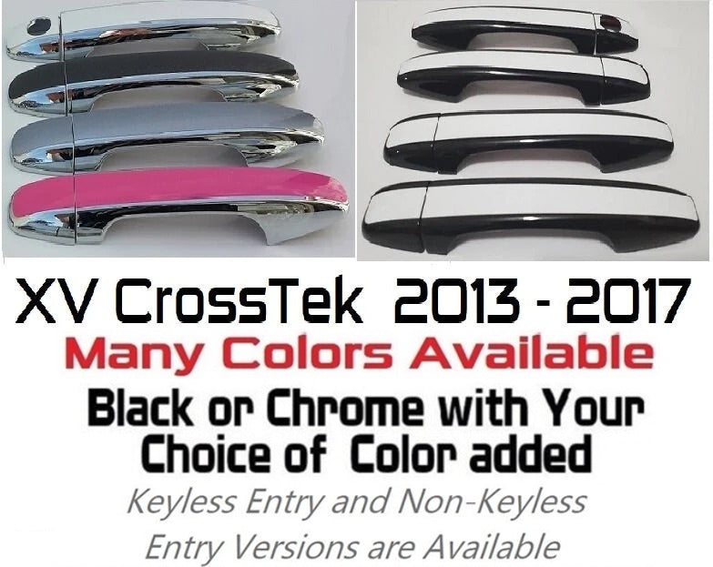 Custom car door handle overlays for 2013-2017 Subaru XV Crosstrek by Dazz Custom Auto Accents, featuring a high-quality design.