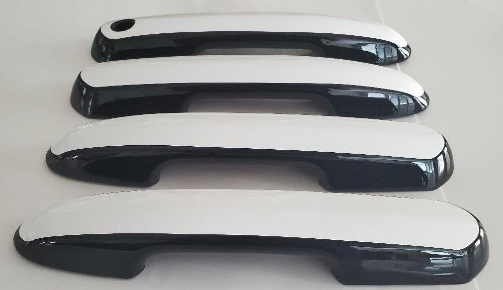 Full Set of Custom Black OR Chrome Door Handle Overlays / Covers For 2019 - 2022 Toyota RAV4 - You Choose the Color of the Middle Insert