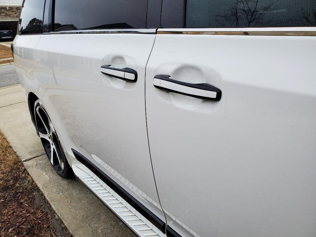 Full Set of Custom Black OR Chrome Door Handle Overlays / Covers For 2010 - 2018 Toyota Prius - You Choose the Color of the Middle Insert