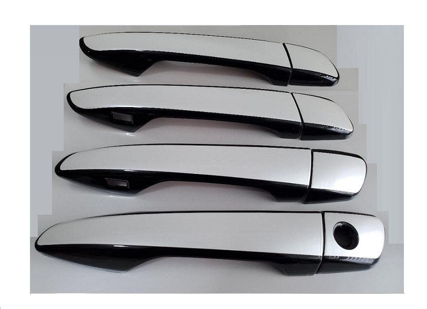 Full Set of Custom Black OR Chrome Door Handle Overlays / Covers For 2011 - 2015 Lexus RX450h - You Choose the Color of the Middle Insert