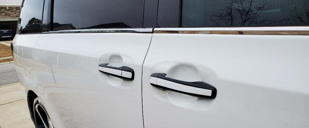 Full Set Custom Black OR Chrome Door Handle Overlays / Covers For 2013 - 2018 Subaru Forester -- You Choose the Color of the Middle Insert