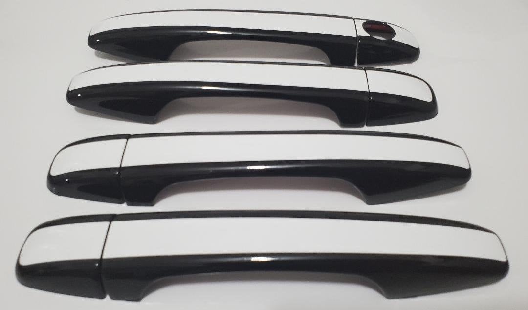 Full Set  Custom Black OR Chrome Door Handle Overlays / Covers For 2013 - 2017 Subaru XV CrossTek  You Choose the Color of the Middle Insert