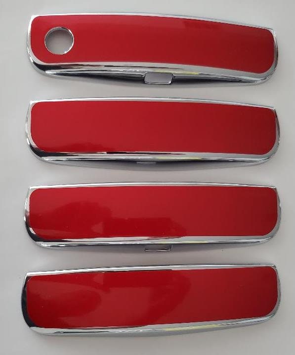 Full Set Custom Black OR Chrome Door Handle Overlays / Covers For the 2011 - 2021 Dodge Challenger