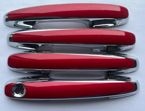 Full Set of Custom Black OR Chrome Door Handle Overlays / Covers For the 2020 - 2023 Ford Escape -- You Choose the Middle Color Insert