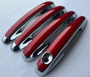 Full Set of Custom Black OR Chrome Door Handle Overlays / Covers For the 2021 - 2023 Ford Focus -- You Choose the Middle Color Insert