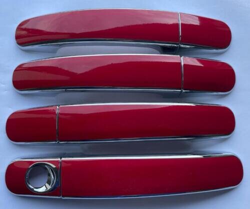 Full Set of Custom Black OR Chrome Door Handle Overlays / Covers For the 2012 - 2022 Ford Ranger -- You Choose the Middle Color Insert