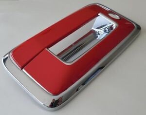 Custom Black OR Chrome Tailgate Handle Overlays / Covers For the 2015 - 2019 GMC Sierra 2500 3500 -- You Choose the Middle Color Insert