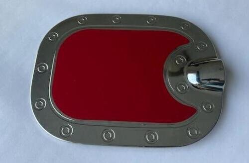 Custom Black OR Chrome Gas Door Cover For the 2019 - 2022 Chevy Silverado 1500 -- You Choose the Middle Color Insert *6'7"- 7'9" BED*