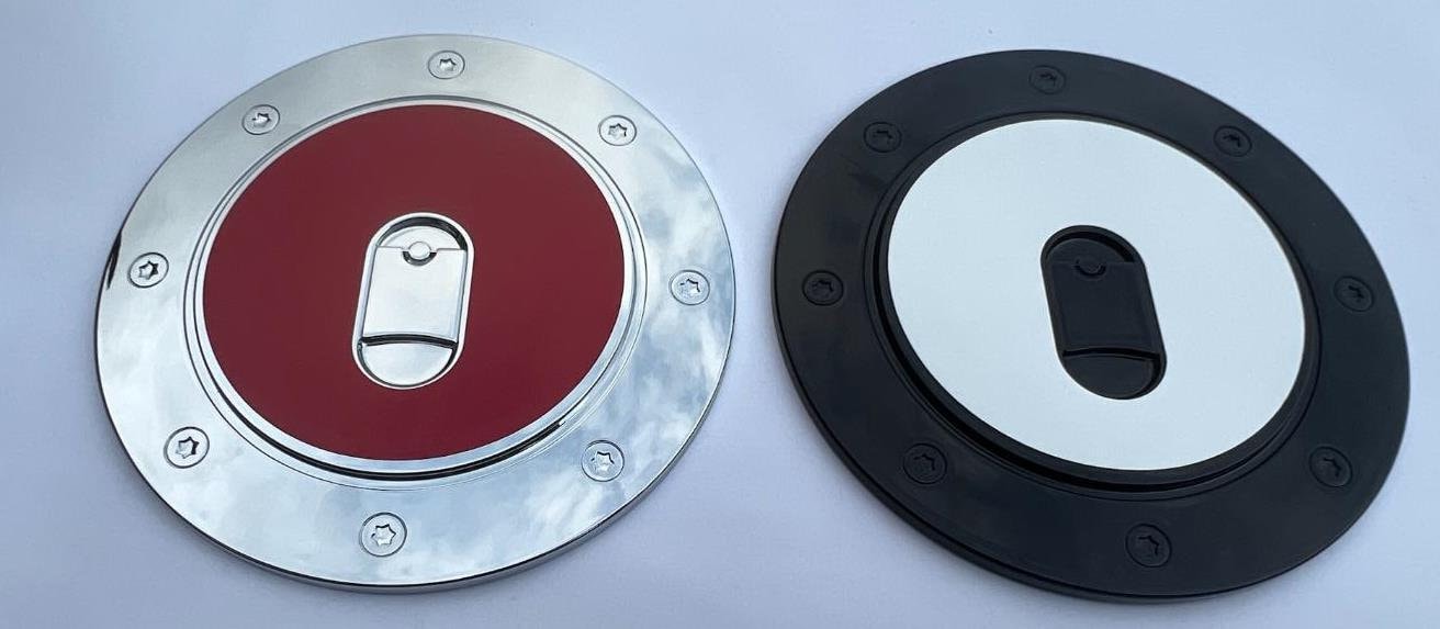 Custom Black OR Chrome Gas Door Cover For the 2007 - 2013 GMC Yukon XL -- You Choose the Middle Color Insert