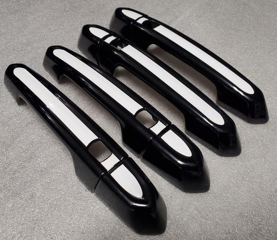 Full Set of Custom Black OR Chrome Door Handle Overlays / Covers For the 2013 - 2019 Cadillac XTS You Choose the Color of the Middle Insert
