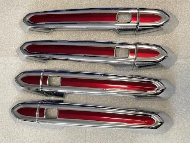 Full Set of Custom Black OR Chrome Door Handle Overlays / Covers For the 2013 - 2019 Cadillac ATS You Choose the Color of the Middle Insert