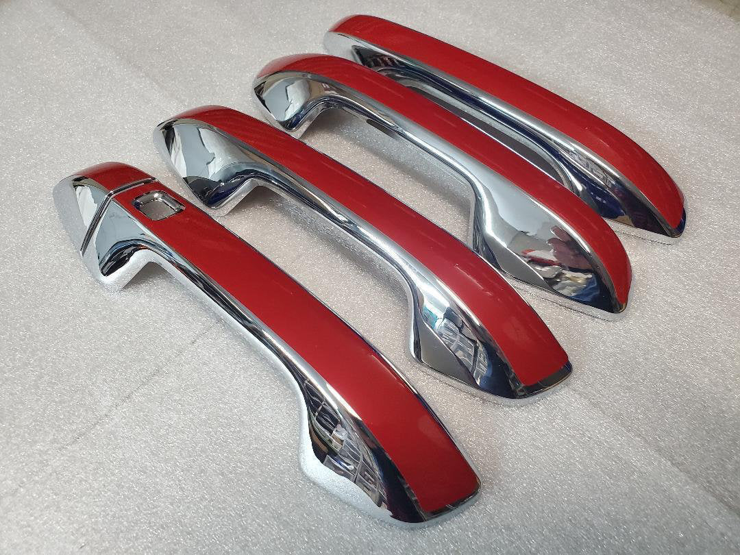 Full Set Custom Chrome or Black Door Handle Overlays / Covers For the 2021 - 2024 Kia Forte You Choose the Color of Middle Insert