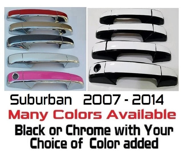 Custom Car Door Handle Overlays Covers For  2007 - 2014 Chevy Suburban