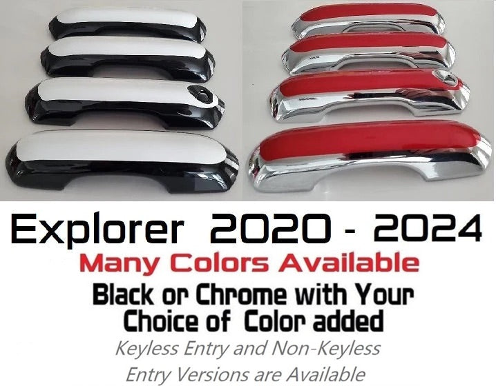 Custom Car Door Handle Overlays Covers For  2020 - 2024 Ford Explorer
