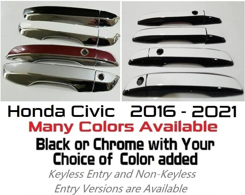 Custom Car Door Handle Overlays Covers For 2016 - 2021 Honda CIVIC