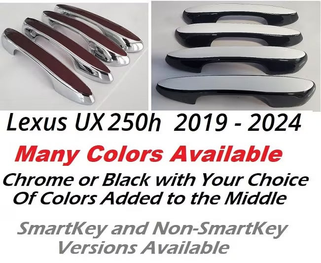 Custom Door Handle Overlays / Covers For 2019 - 2024 Lexus UX250h (Chrome Base)