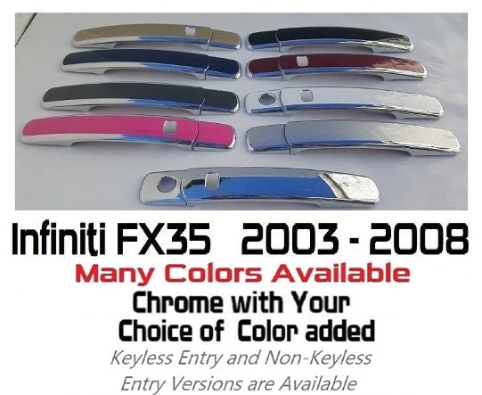 Custom Car Door Handle Overlays Covers For  2003 - 2008 Infiniti X35