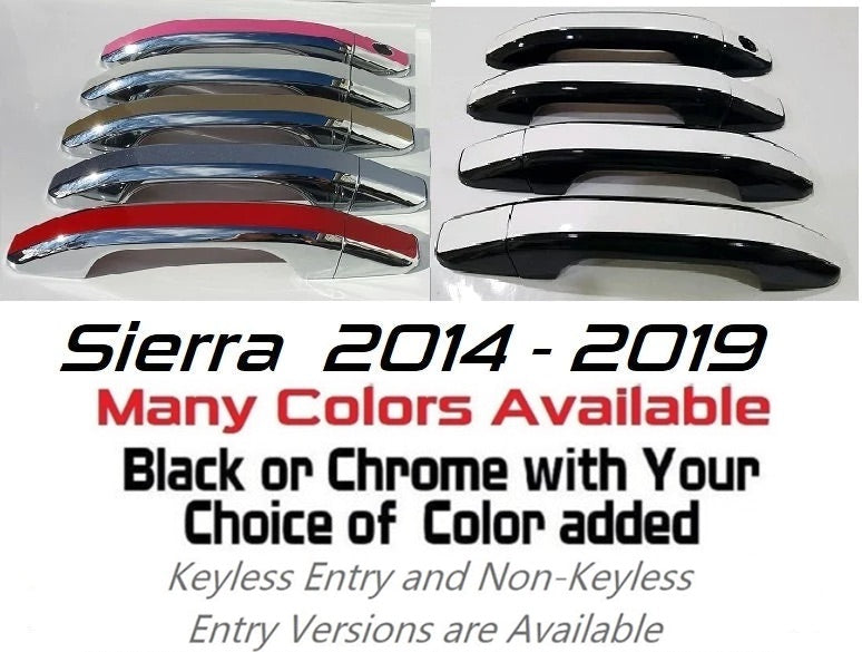 Custom Car Door Handle Overlays Covers For  2014 - 2019 GMC Sierra