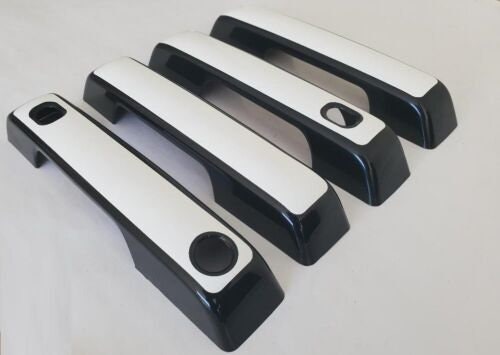 Full Set Custom Black OR Chrome Door Handle Overlays / Covers For the 2021 - 2025 Ford Bronco 4-Door -- You Choose the Middle Color Insert