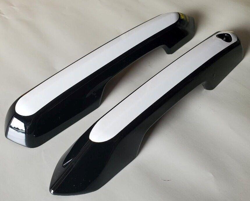 Full Set of Custom Chrome or Black Door Handle Overlays For the 2024 - 2026 Ford Mustang - You Choose the Color of the Middle Insert