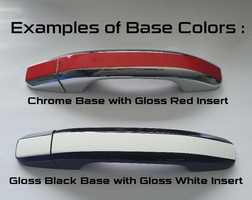 Full Set of Custom Chrome or Black Door Handle Overlays For the 2024 - 2026 Ford Mustang - You Choose the Color of the Middle Insert