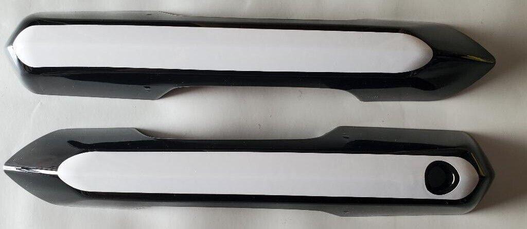 Full Set of Custom Chrome or Black Door Handle Overlays For the 2024 - 2026 Ford Mustang - You Choose the Color of the Middle Insert