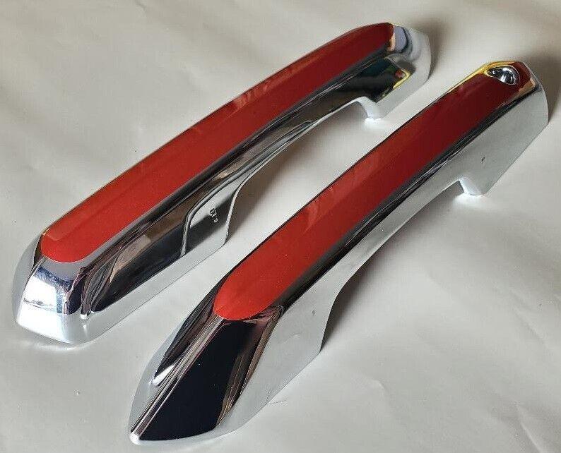 Full Set of Custom Chrome or Black Door Handle Overlays For the 2024 - 2026 Ford Mustang - You Choose the Color of the Middle Insert