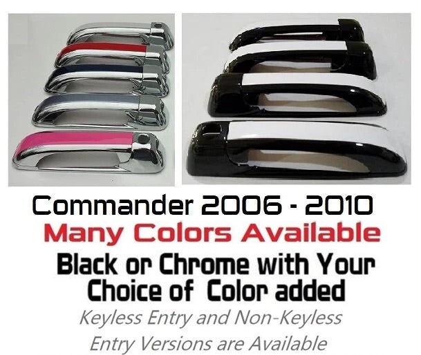 Custom Car Door Handle Overlays Covers For  2006 - 2010 Jeep Commander
