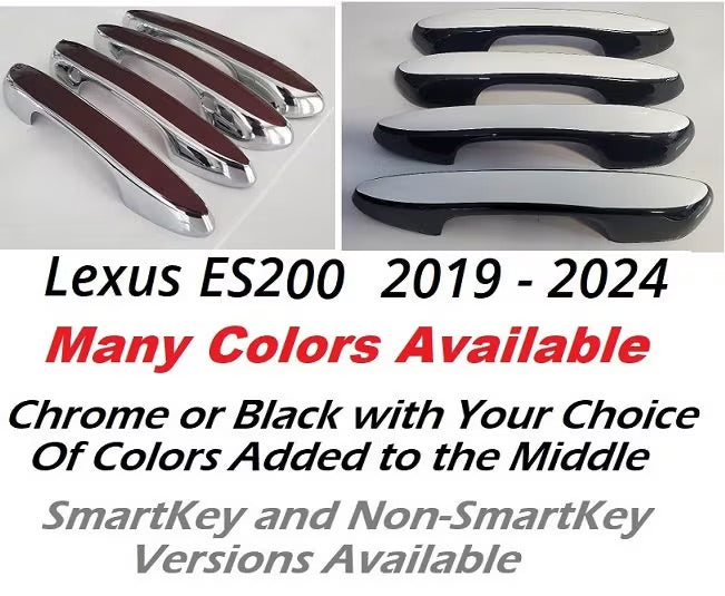 Custom Door Handle Overlays / Covers For 2019 - 2024 Lexus ES200 (Chrome Base)