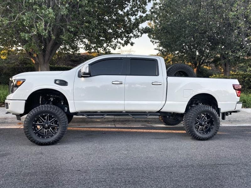 Full Set of Custom Black OR Chrome Door Handle Overlays / Covers For the 2004-2021 Nissan Titan -- You Choose the Color of the Middle Insert