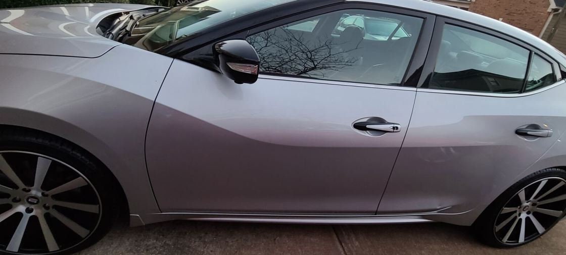 Full Set of Custom Black OR Chrome Door Handle Overlays / Covers For 2016 - 2022 Nissan Maxima -- You Choose the Color of the Middle Insert