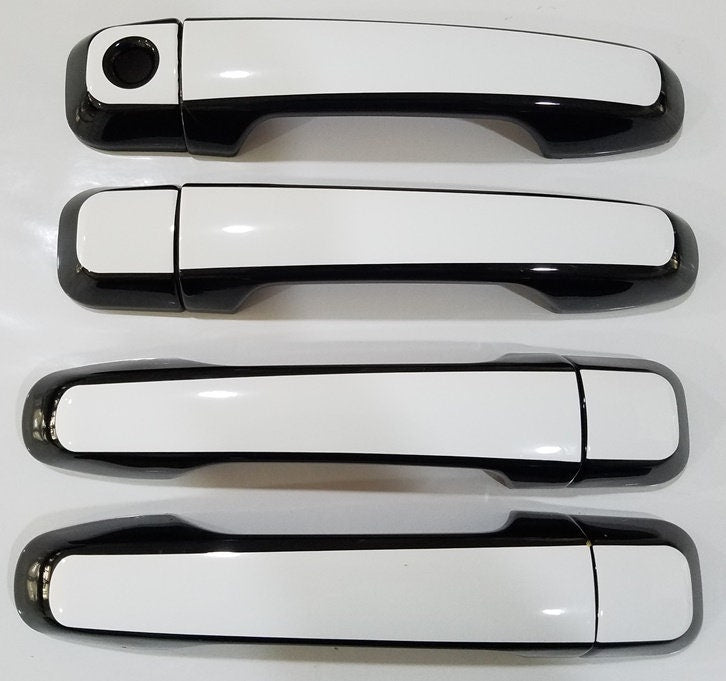 Full Set of Custom Black OR Chrome Door Handle Overlays / Covers For 2010 - 2022 Toyota 4Runner - You Choose the Color of the Middle Insert