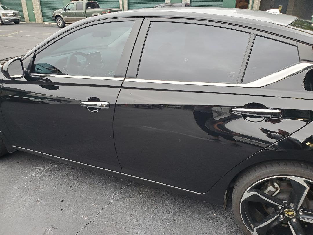 Full Set of Custom Black OR Chrome Door Handle Overlays / Covers For the 2021-2022 Nissan Rogue - You Choose the Color of the Middle Insert