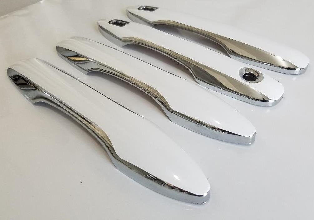 Full Set of Custom Black OR Chrome Door Handle Overlays / Covers For 2019 - 2022 Toyota Corolla - You Choose the Color of the Middle Insert