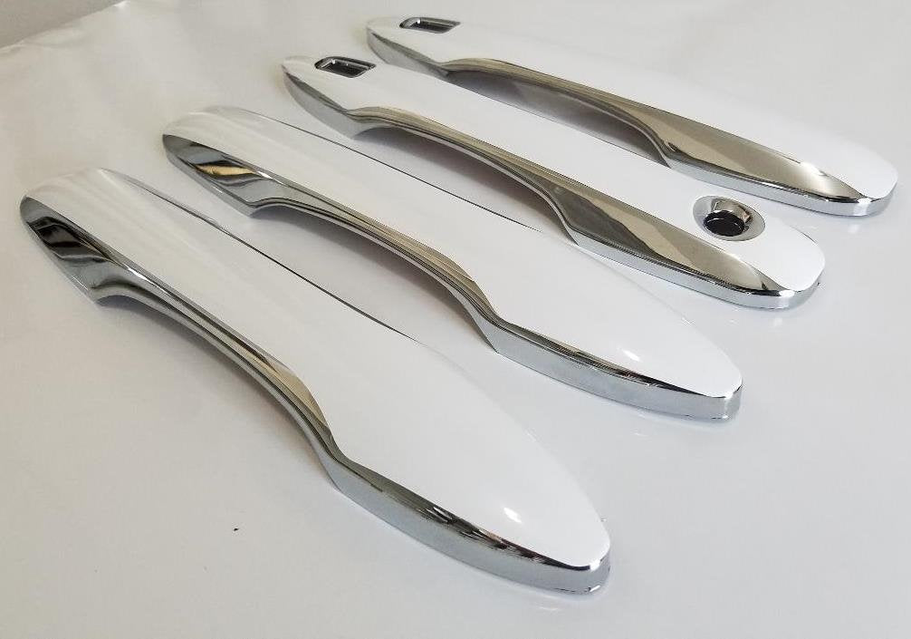 Full Set of Custom Black OR Chrome Door Handle Overlays / Covers For 2017 - 2022 Toyota Prius - You Choose the Color of the Middle Insert