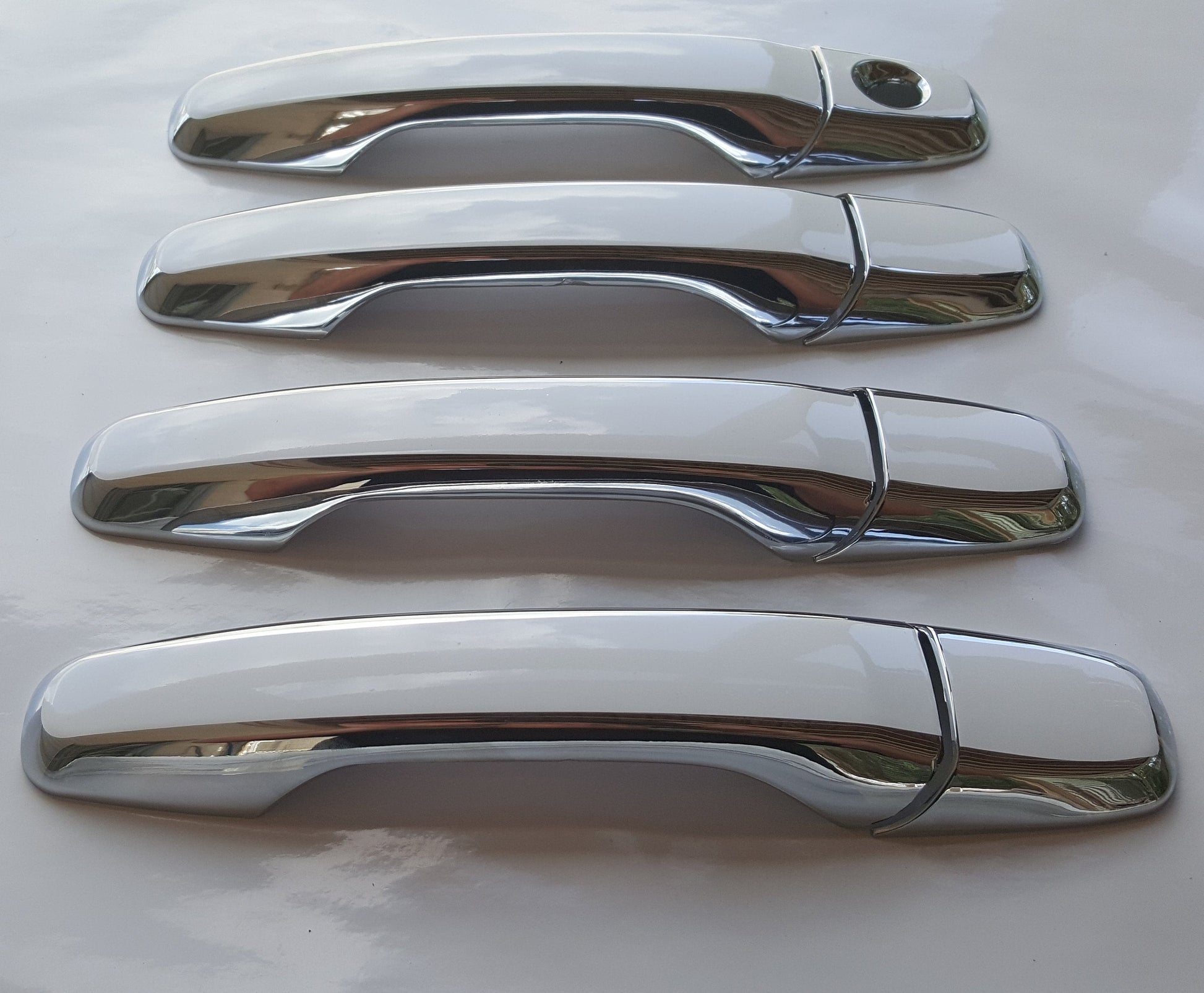 Full Set of Custom Black OR Chrome Door Handle Overlays / Covers For the 2011 - 2014 Ford Edge  -- You Choose the Middle Color Insert