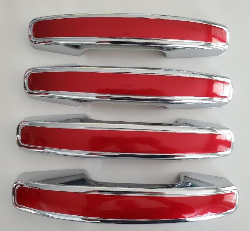 Full Set of Custom Black OR Chrome Door Handle Overlays / Covers For the 2018 - 2023 Ford Expedition  -- You Choose the Middle Color Insert