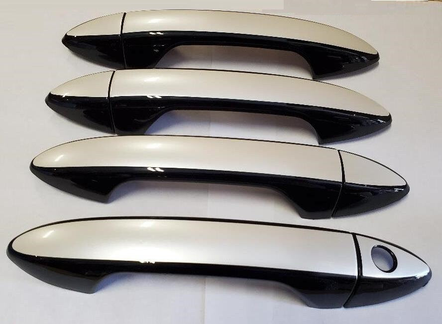 Full Set of Custom Black OR Chrome Door Handle Overlays / Covers For 2018 - 2022 Honda Ridgeline - You Choose the Color of the Middle Insert
