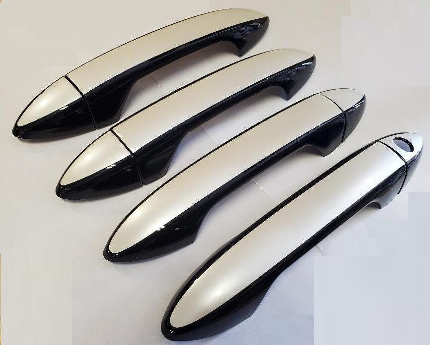 Full Set of Custom Black OR Chrome Door Handle Overlays / Covers For 2018 - 2022 Honda Ridgeline - You Choose the Color of the Middle Insert