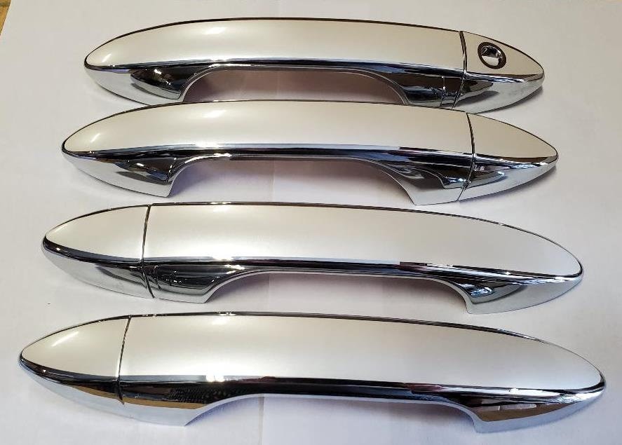 Full Set of Custom Black OR Chrome Door Handle Overlays / Covers For 2013 - 2017 Honda Accord -- You Choose the Color of the Middle Insert