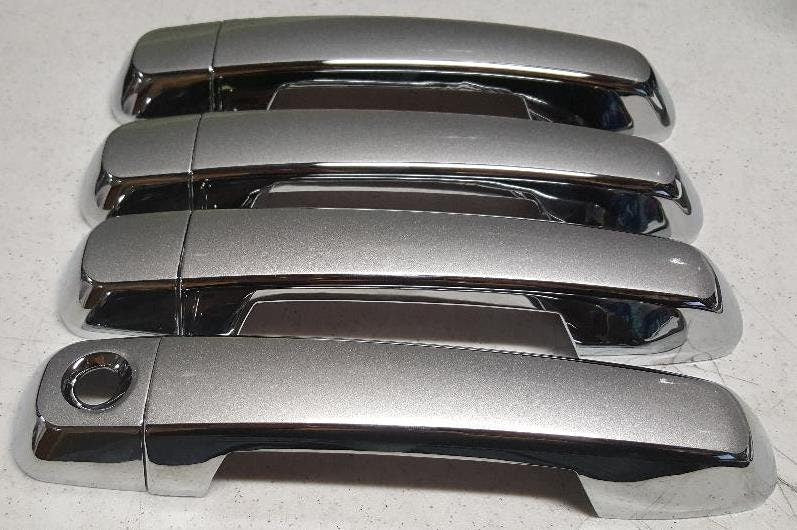 Full Set of Custom Black OR Chrome Door Handle Overlays / Covers For 2010 - 2022 Toyota 4Runner - You Choose the Color of the Middle Insert