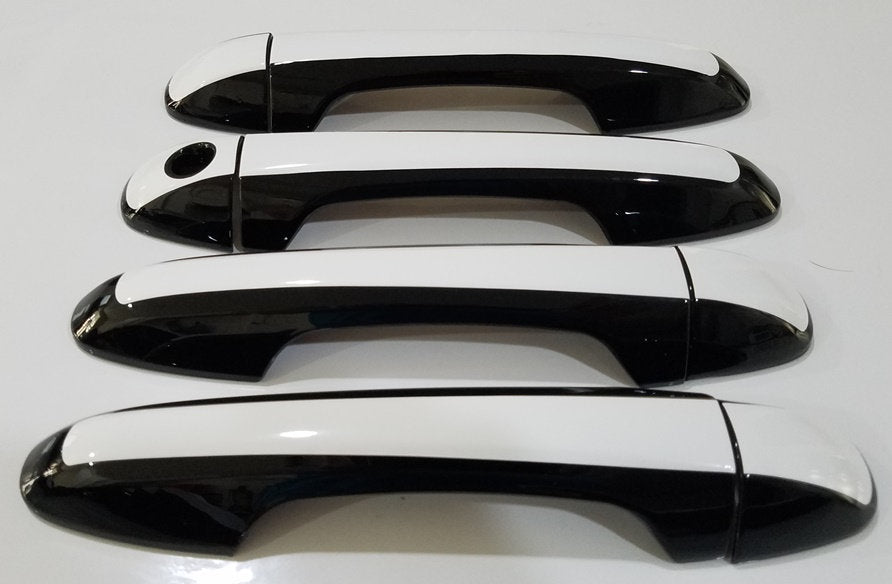 Full Set of Custom Black OR Chrome Door Handle Overlays / Covers For 2016 - 2022 Toyota Tacoma - You Choose the Color of the Middle Insert