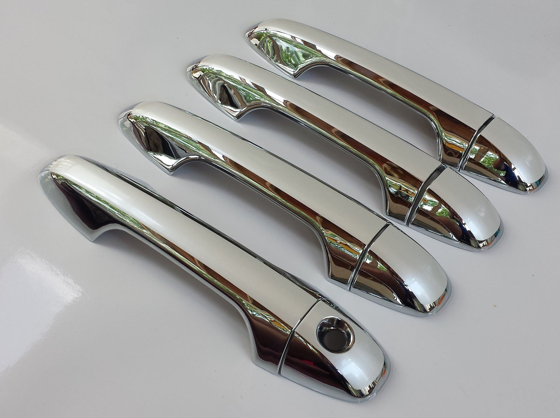 Full Set of Custom Black OR Chrome Door Handle Overlays / Covers For 2016 - 2022 Toyota Tacoma - You Choose the Color of the Middle Insert