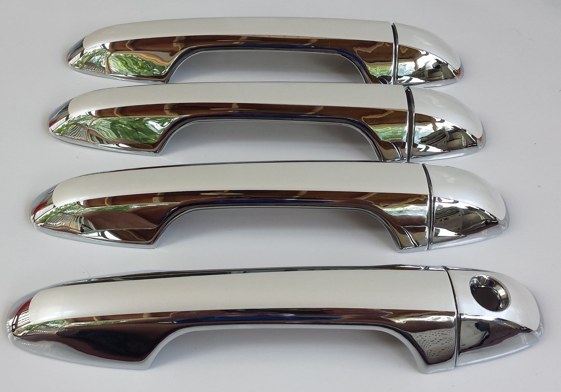 Full Set of Custom Black OR Chrome Door Handle Overlays / Covers For 2016 - 2022 Toyota Tacoma - You Choose the Color of the Middle Insert
