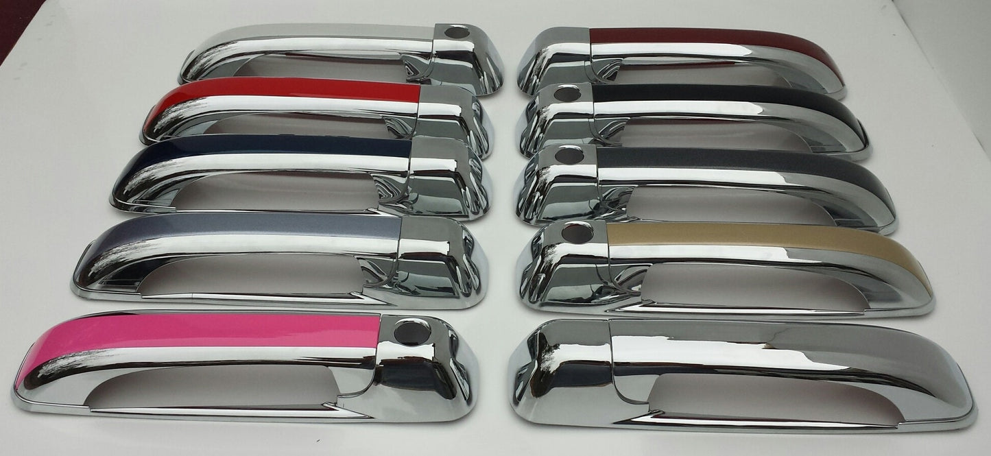 Full Set of Custom Black OR Chrome Door Handle Overlays / Covers For the 2010 - 2022 Dodge Ram 2500 -- You Choose the Middle Color Insert